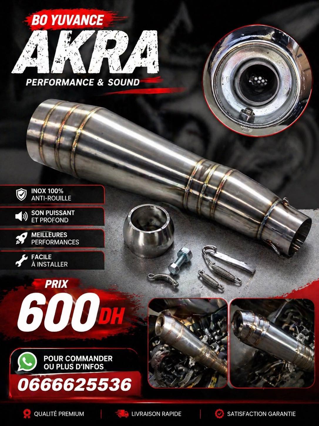 Échappement AKRA Bo Yuvance Inox