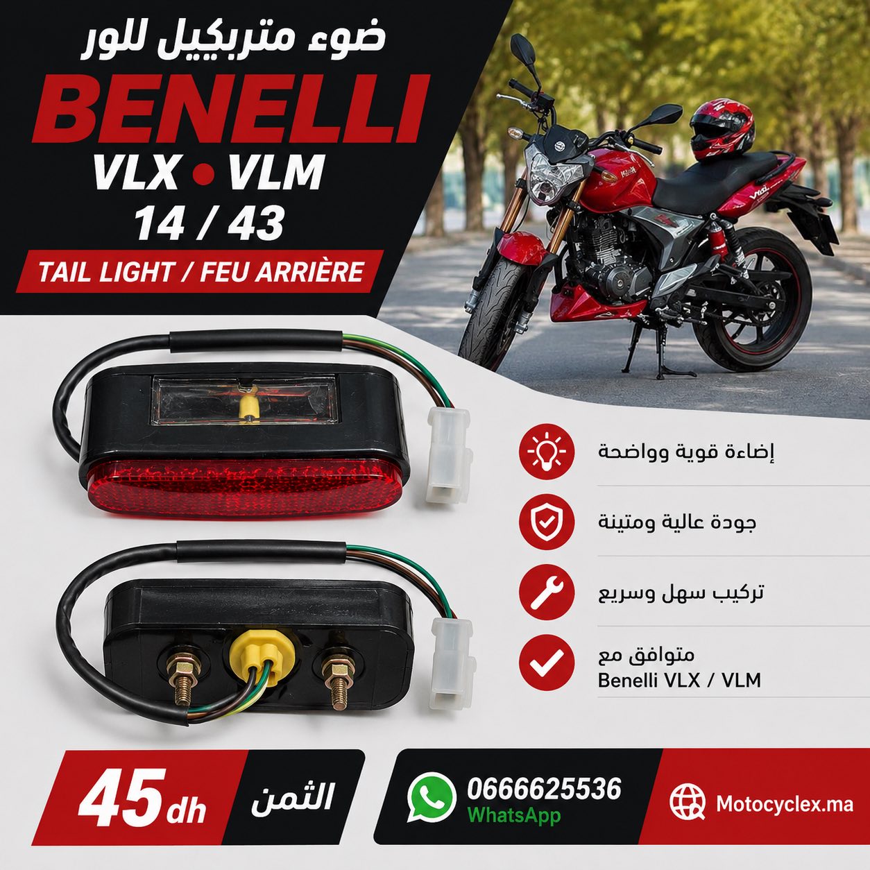 Feu Arrière Benelli VLX / VLM