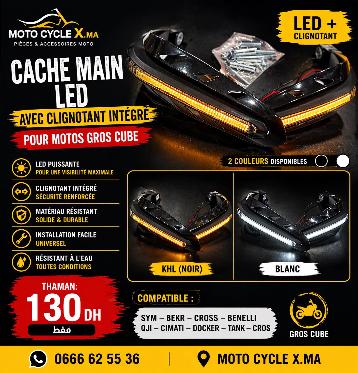 Cache Main LED avec Clignotant