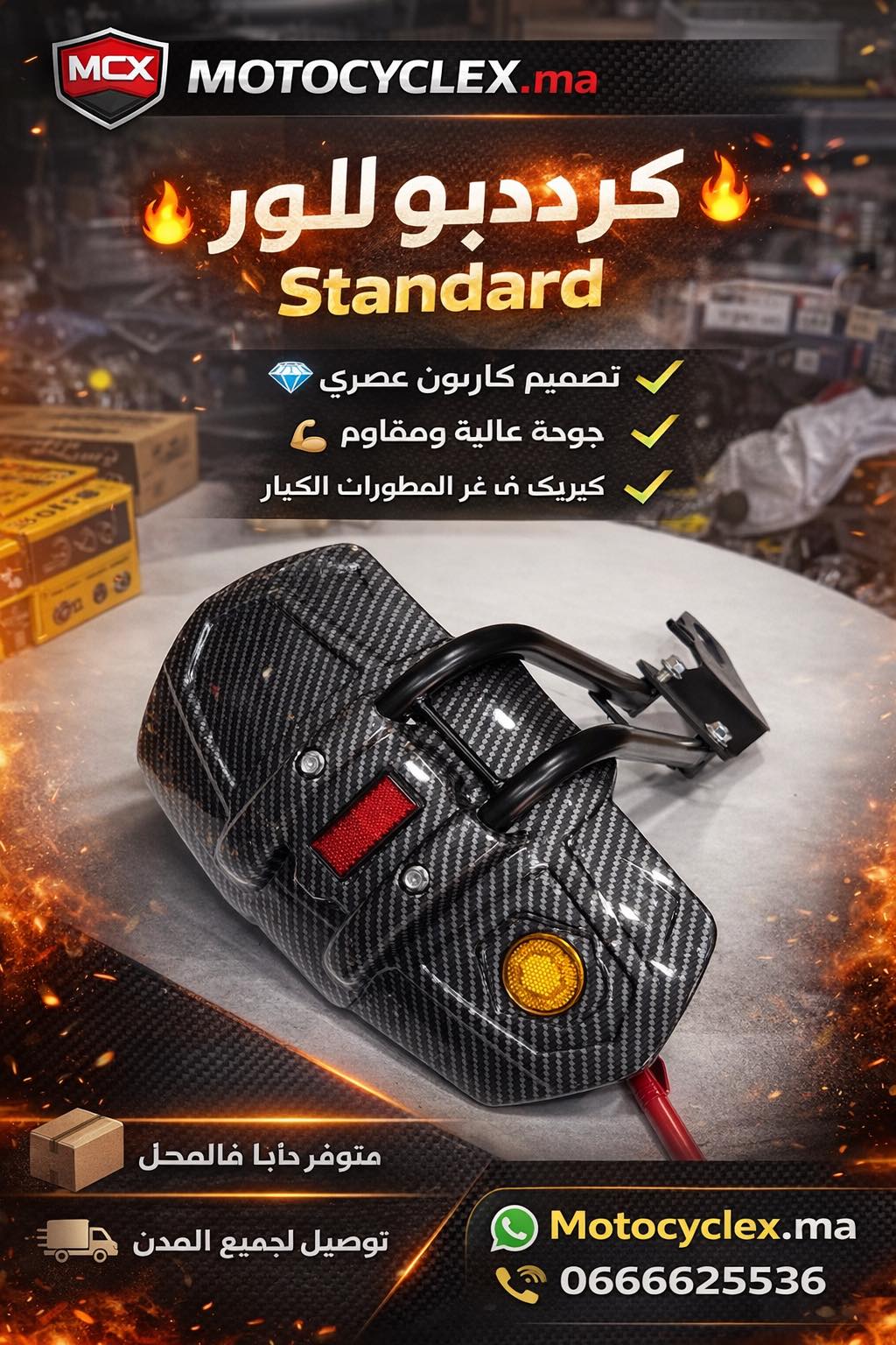 Garde-boue Arrière Standard Carbone
