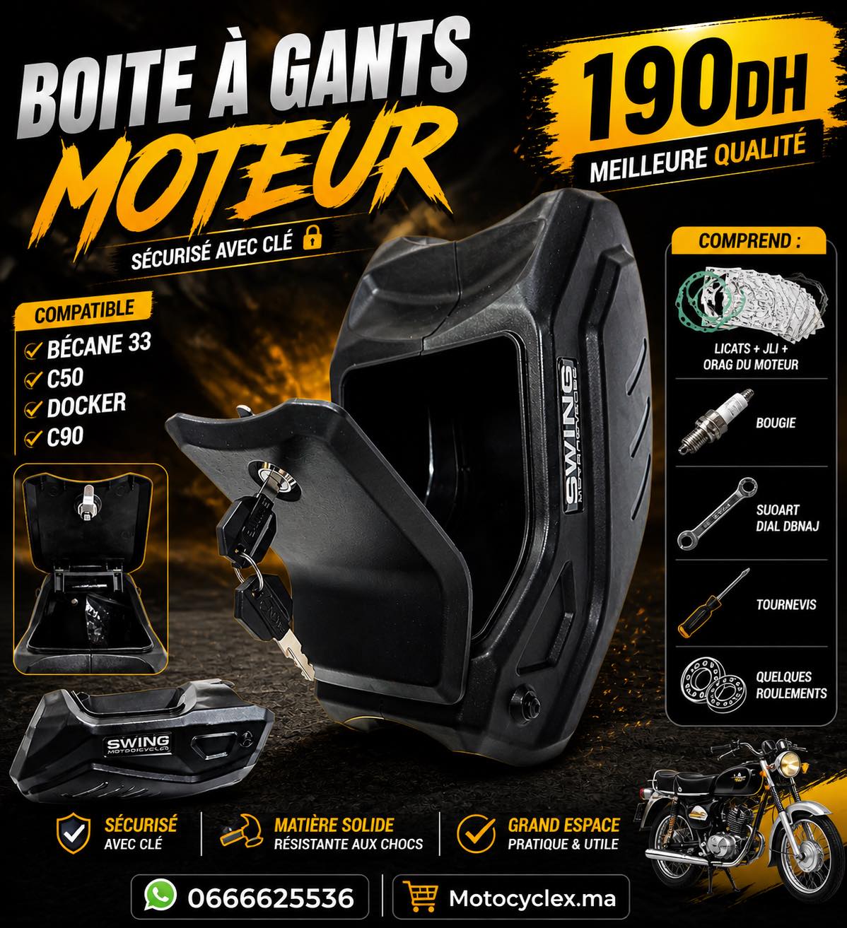 Boîte à Gants Moteur Sécurisée